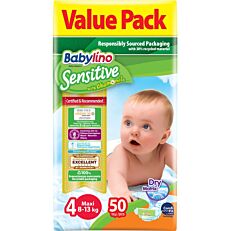 Πάνες BABYLINO Sensitive No.4, 7-18kg (50τεμ.)