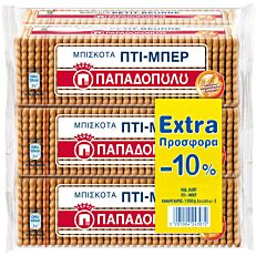 Μπισκότα ΠΑΠΑΔΟΠΟΥΛΟΥ ΠΤΙ ΜΠΕΡ (6x225g)