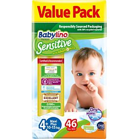 Πάνες BABYLINO Sensitive No.4+, 9-20kg (46τεμ.)