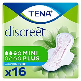 Σερβιέτες TENA Lady Mini Plus Discreet με φτερά (16τεμ.)