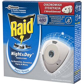 Εντομοαπωθητικό RAID night & day διπλό ανταλλακτικό (1τεμ.)