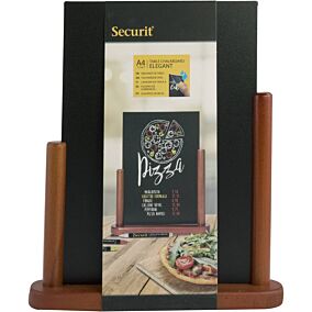 Μαυροπίνακας SECURIT Elegant επιτραπέζιος 21x30cm με βάση μαόνι