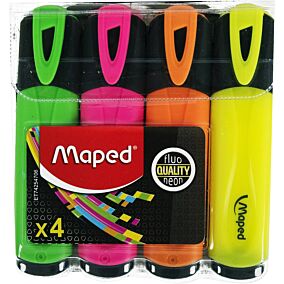 Μαρκαδόροι MAPED υπογράμμισης fluo pep's (4τεμ.)