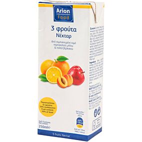 Χυμός ARION FOOD νέκταρ 3 φρούτα (250ml)