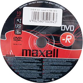 DVD-R MAXELL cbox 16x4,7 GB (10 τεμ.)