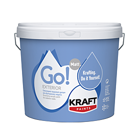 Χρώμα KRAFT Go! Exterior ακρυλικό εξωτερικής χρήσης, λευκό (9lt)