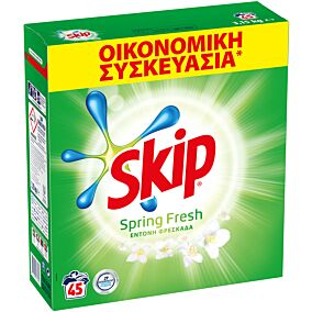 SKIP Spring Fresh απορρυπαντικό πλυντηρίου ρούχων σε σκόνη 45μεζ