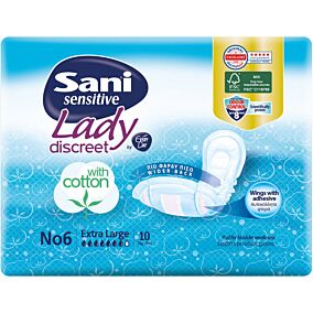 Σερβιέτες SANI Lady Sensitive Extra Large No.6 για την ακράτεια (10τεμ.)