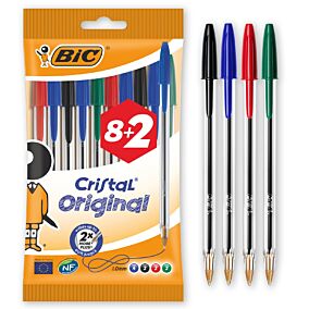 Στυλό διαρκείας BIC cristal medium pouch (10τεμ.)