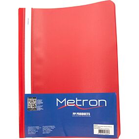 Ντοσιέ METRON Α4 PP με έλασμα κόκκινο (25τεμ.)