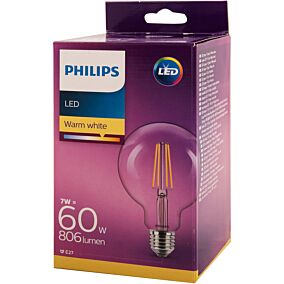 Λάμπα PHILIPS LED 6W E27 G93 θερμό φως