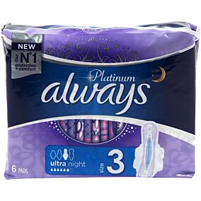 Σερβιέτες ALWAYS ultra night platinum με φτερά (6τεμ.)