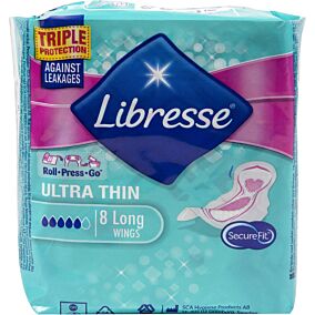  LIBRESSE Ultra Thin Extra Wings σερβιέτες με φτερά 8τεμ