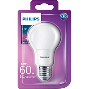 Λάμπα PHILIPS LED 7,6W E27 A60 ψυχρό φως