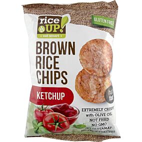 Ρυζογκοφρέτα RICE UP Brown Rice Chips ολικής άλεσης με κέτσαπ (60g)