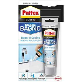 Σιλικόνη PATTEX Bl λευκή, για το μπάνιο και την κουζίνα (50ml)