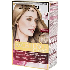 Βαφή μαλλιών L'OREAL excellence ξανθό ανοιχτό σαντρέ no.8.1