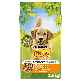 Ξηρά τροφή FRISKIES σκύλου με κοτόπουλο και λαχανικά (1,5kg)