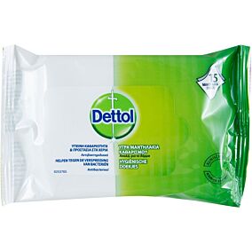 Υγρά μαντηλάκια DETTOL αντιβακτηριδιακά προσωπικής υγιεινής (15τεμ.)