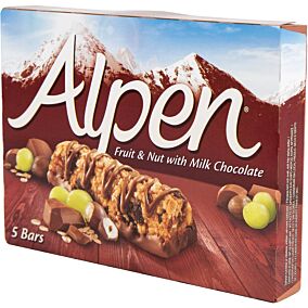 Μπάρα δημητριακών ALPEN fruit and nut with milk chocolate (5τεμ.)