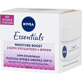 Κρέμα ημέρας NIVEA Essentials ενυδατική SPF15 ξηρή, για ευαίσθητη επιδερμίδα (50ml)