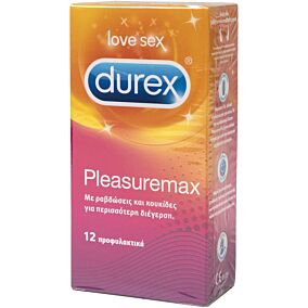 Προφυλακτικά DUREX Pleasuremax με ραβδώσεις και κουκκίδες (12τεμ.)