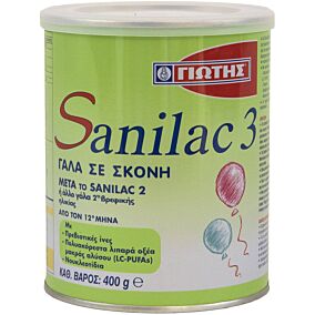 Γάλα σε σκόνη ΓΙΩΤΗΣ Sanilac 3 για παιδιά 12+ μηνών (400g)