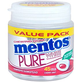 Τσίχλες MENTOS Pure White μέντα κεράσι (90g)