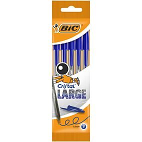 Στυλό διαρκείας BIC cristal large μπλε (5τεμ.)