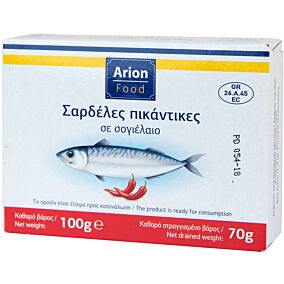 Κονσέρβα ARION FOOD σαρδέλες πικάντικες (100g)