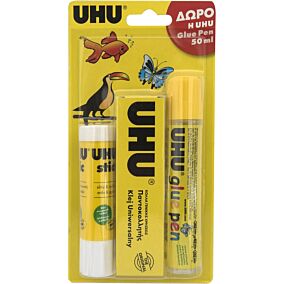 Κόλλα UHU Stick ΔΩΡΟ 1 Glue Pen (21g)