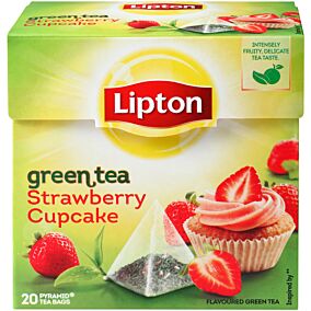 Τσάι LIPTON πράσινο με άρωμα φράουλα cupcake πυραμίδα (20x1,4g)