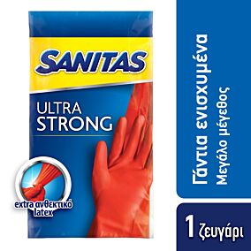 SANITAS Ultra Strong γάντια Latex με επένδυση Large