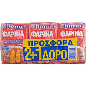 Αλεύρι ΓΙΩΤΗΣ φαρίνα κόκκινη (3x500g)