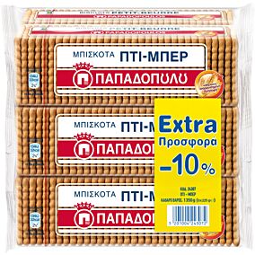 Μπισκότα ΠΑΠΑΔΟΠΟΥΛΟΥ ΠΤΙ ΜΠΕΡ (6x225g)