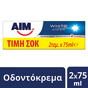 Οδοντόκρεμα AIM White System (2x75ml)