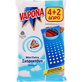 Σκοροκτόνο VAPONA πλακέτες 4+2 ΔΩΡΟ (6τεμ.)