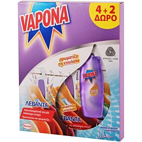 Σκοροκτόνο VAPONA gel λεβάντας 4+2 ΔΩΡΟ (6τεμ.)