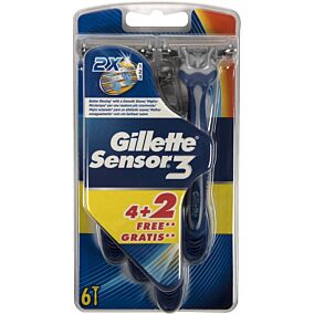 Ξυραφάκια GILLETTE sensor 3 μιας χρήσης (6τεμ.)