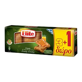 Φρυγανιές ELITE ολικής αλέσεως (3x90g)