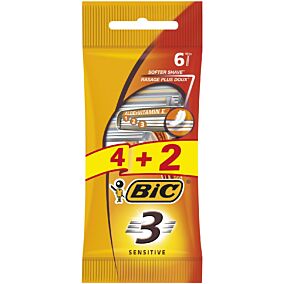 Ξυραφάκια BIC 3 sensitive μιας χρήσης (6τεμ.)