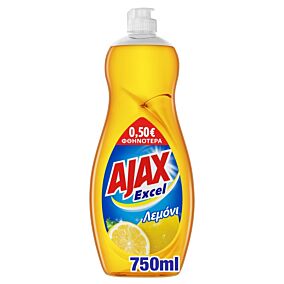 Ajax Excel Λεμόνι Υγρό Πιάτων (750ml) -0,5€