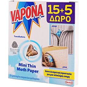 Σκοροκτόνα φύλλα VAPONA mini thin (20τεμ.)