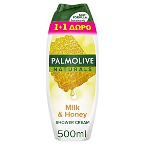 Αφρόλουτρο PALMOLIVE Naturals μέλι και γάλα 1+1 ΔΩΡΟ (2x500ml)