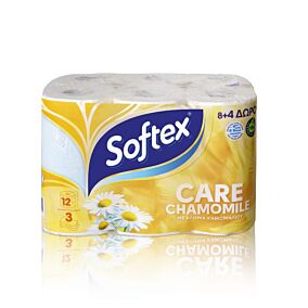 Χαρτί υγείας SOFTEX Care χαμομήλι (12τεμ.)