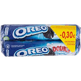 Μπισκότα OREO με διπλή γέμιση βανίλια (2x185g)