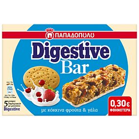 Μπάρα DIGESTIVE με φρούτα και σοκολάτα γάλακτος (5x28g)