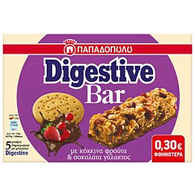 Μπάρα DIGESTIVE με φρούτα και σοκολάτα (5x28g)