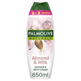 Αφρόλουτρο PALMOLIVE naturals almond and milk 1+1 ΔΩΡΟ (2x650ml)