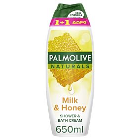 Αφρόλουτρο PALMOLIVE Unisex μέλι και γάλα 1+1ΔΩΡΟ (2X650ml)